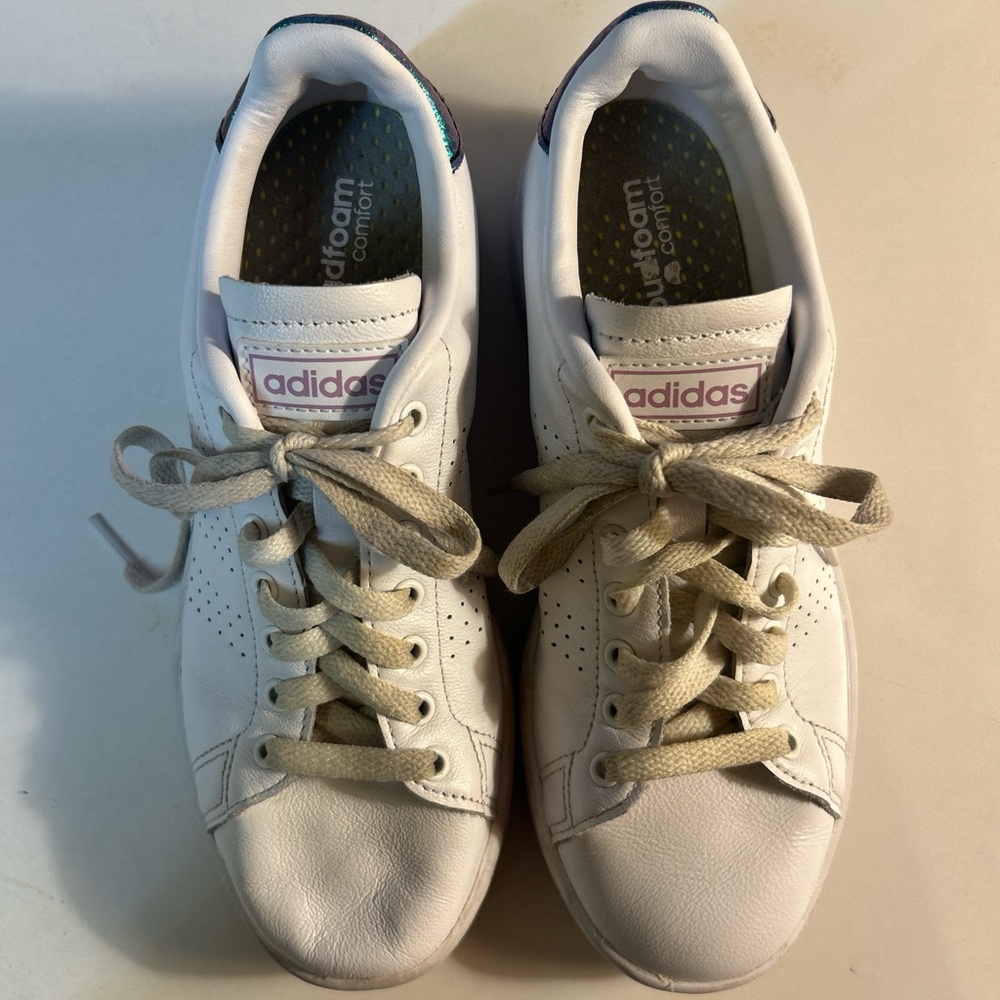 Adidas White and Purple Fluorescent Shoes‎ - Picture 3 of 5
